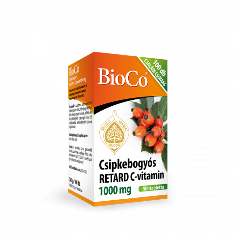 BIOCO CSIPKEBOGYÓS RETARD C-VITAMIN 1000mg filmtabletta 100db CSALÁDI CSOMAG