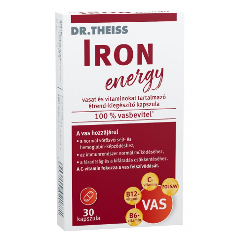 DR. THEISS IRON ENERGY vasat és vitaminokat tartalmazó étrend-kiegészítő kapszula 30db