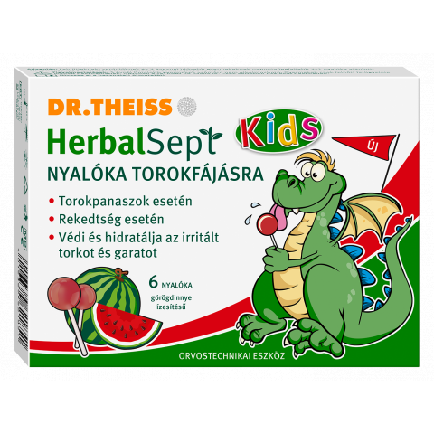DR. THEISS HERBALSEPT nyalóka torokfájásra görögdinnye ízesítésű 6db