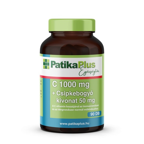 PatikaPlus C vitamin 1000mg+50mg csipkebogyó 90 db