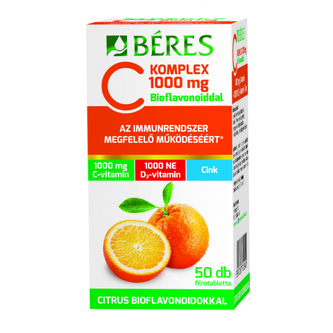 BÉRES C KOMPLEX 1000mg C-VITAMIN, D3 és cink filmtabletta 50db